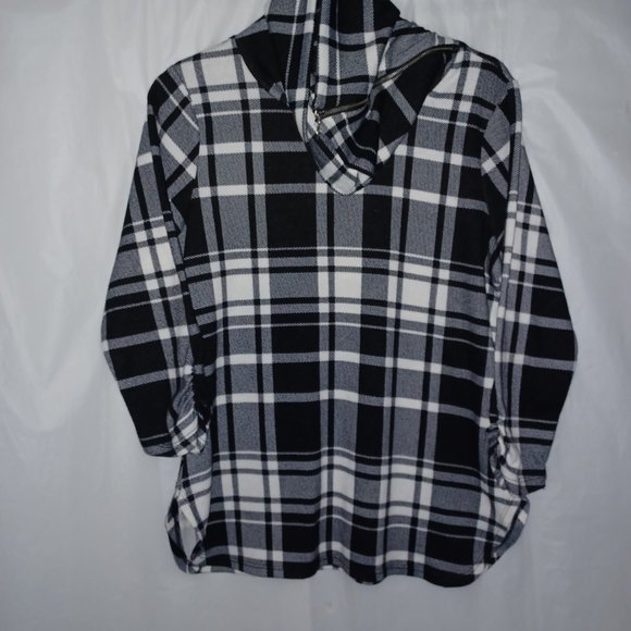 ADRIENNE VITTADINI WOMEN'S PLAID LONG SLEEVE COWL NECK TOP - Picture 11 of 13